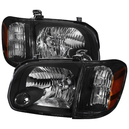 Spec-D Tuning 05-06 Toyota Tundra Headlight And Corner Light Set - Black 2LCLH-TUN05JM-RS